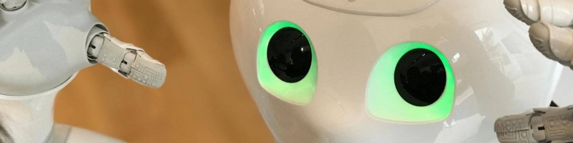 Zorgrobot kijkt in de camera
