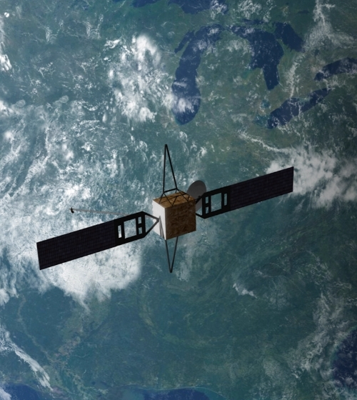 Satelliet boven de aarde