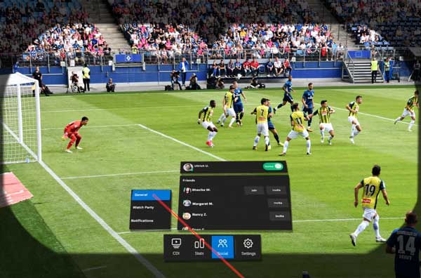 Voetbal kijken via superscherpe virtual reality bril