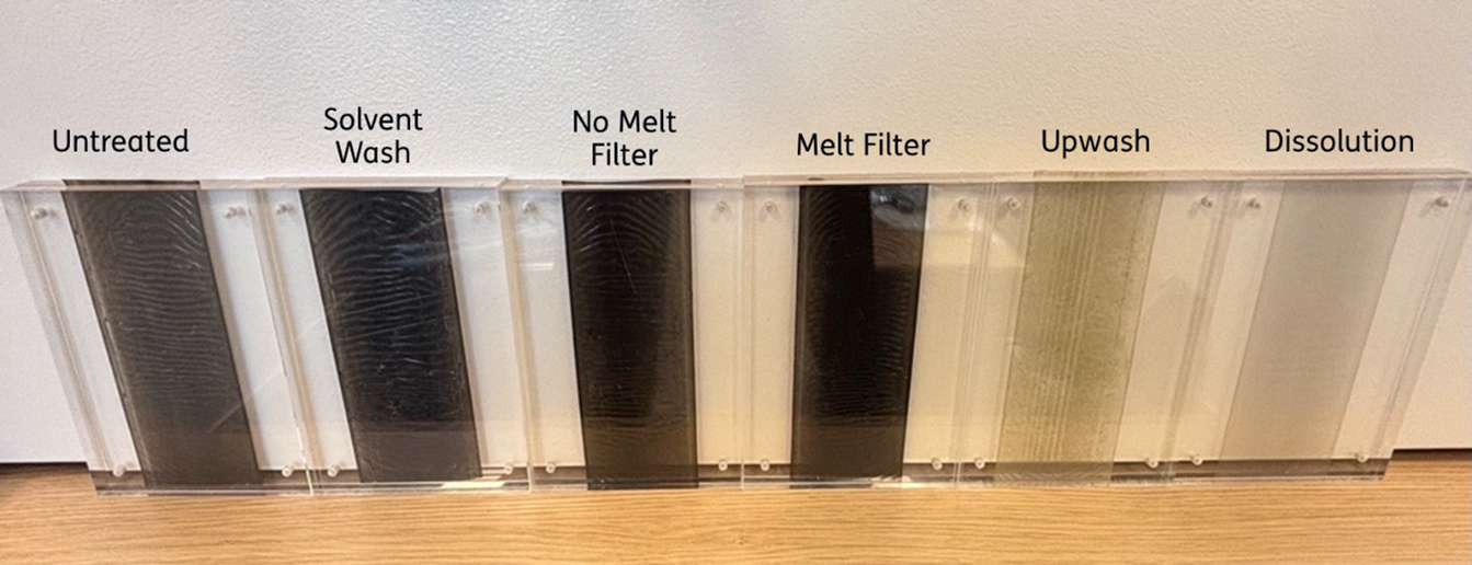 Comparison of films made from DKR-310 after treatment