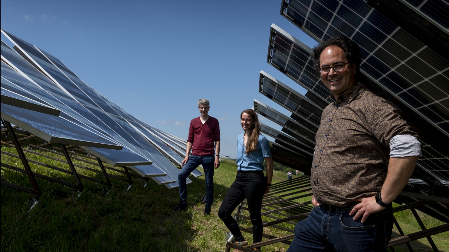 An impression of the test set-up of the solar farm at Nauerna in Zaanstad