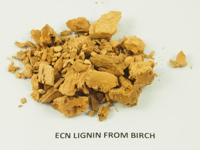 Pile of birch lignin