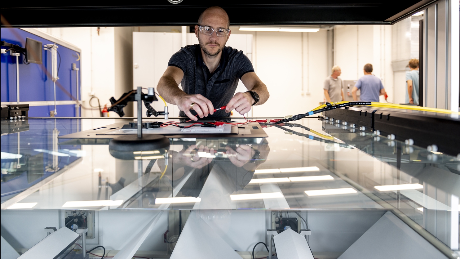 Solar lab researcher at work