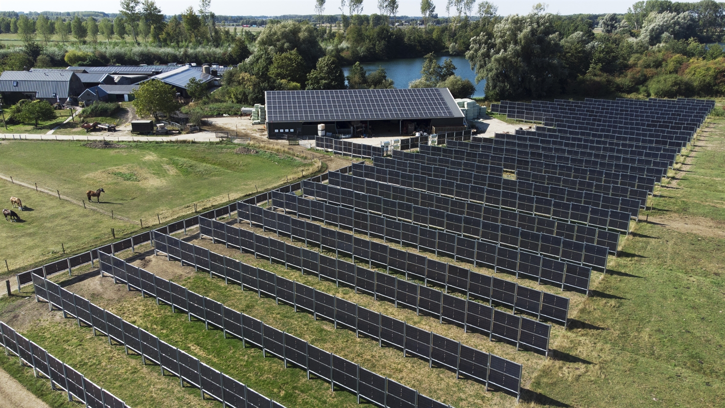 Example of farmland with solar panels