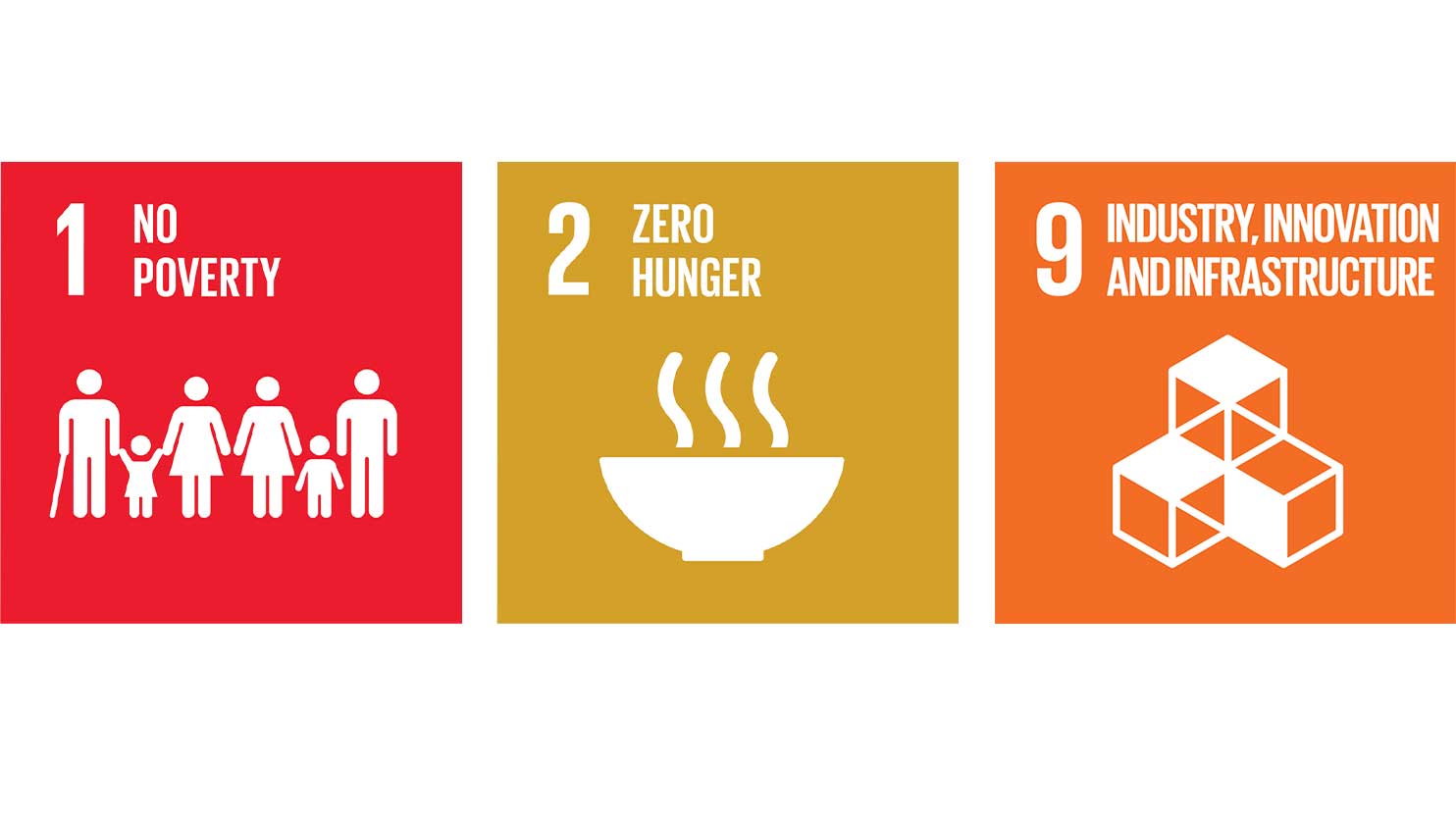 3-sdg-flying-food-study-burundi The three sustainable development goals used in the flying food study in Burundi: No Poverty, Zero Hunger and Industry, Innovation and Infrastructure