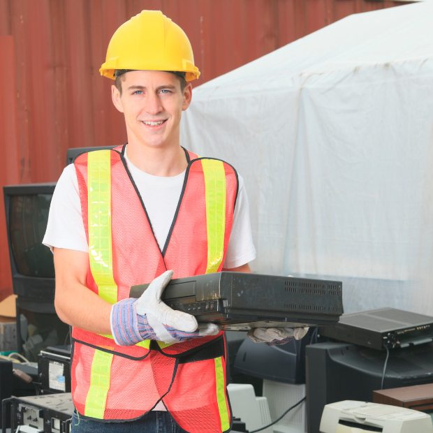 Recycling worker