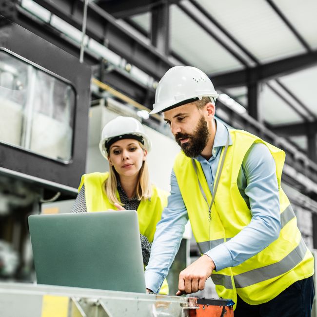 Two employees working in industry